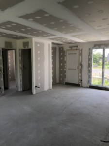 Placo sur plafond mur avec isolants, cloisons intérieur acoustique, cloison isolante séparation garage/ habitation